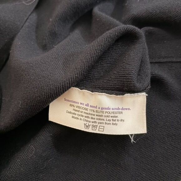 MM Lafleur Sweater Women's Medium Black Knit Round Neck Pullover Solid - Picture 7 of 8